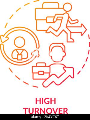 High level of resignation red gradient concept icon Stock Vector