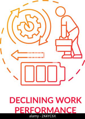Negative work performance red gradient concept icon Stock Vector
