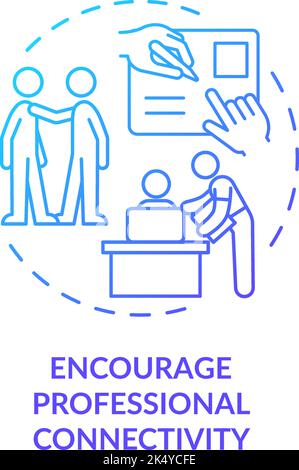 Encourage professional connectivity blue gradient concept icon Stock Vector