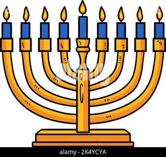 Hanukkah Menorah Cartoon Colored Clipart  Stock Vector