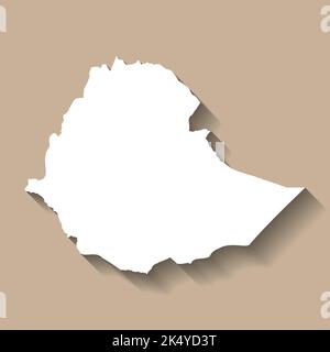 Ethiopia vector country map silhouette Stock Vector