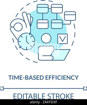Time-based efficiency turquoise concept icon Stock Vector