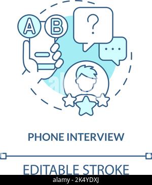 Phone interview turquoise concept icon Stock Vector