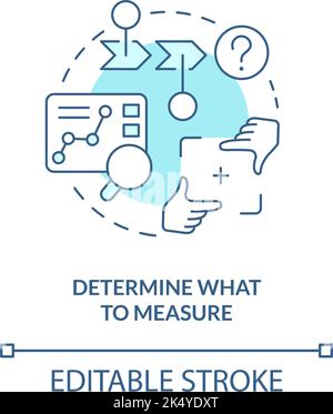 Identify what to measure turquoise concept icon Stock Vector
