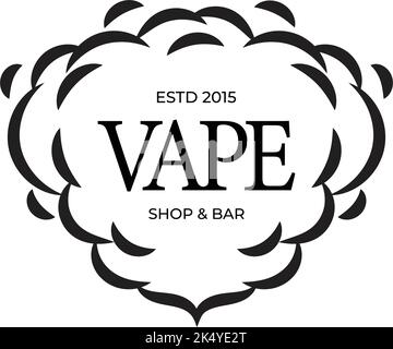 Vape, e-cigarette logo design template. Vape shop electronic vaporizer logo  vector illustration Stock Vector Image & Art