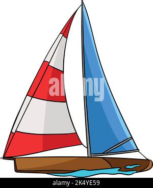 Sailing Cartoon Colored Clipart Illustration Stock Vector
