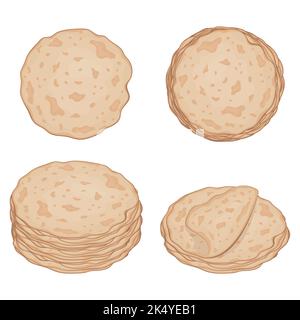 Stack of pancakes, color vector isolated cartoon-style illustration. Stock Vector