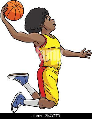 Basketball Cartoon Colored Clipart Illustration Stock Vector