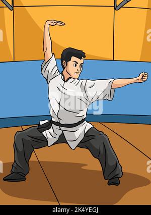 Kung Fu Cartoon Colored Clipart Illustration Stock Vector Image & Art ...