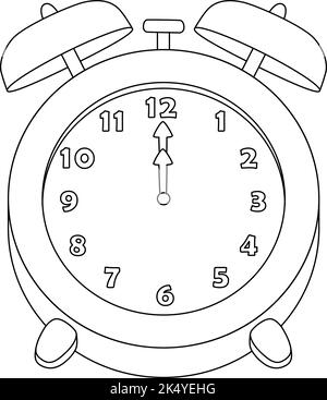Alarm Clock Isolated Coloring Page for Kids Stock Vector Image & Art ...
