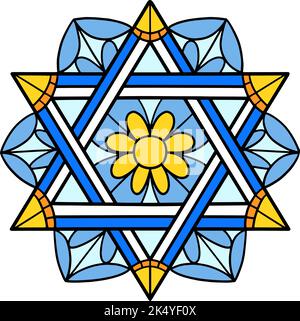 Hanukkah Star of David Cartoon Colored Clipart  Stock Vector