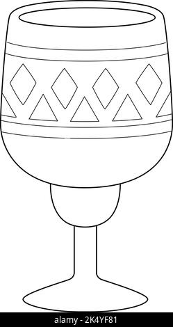 Kwanzaa Unity Cup Isolated Coloring Page for Kids Stock Vector