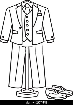Wedding Groom Suit Coloring Page for Kids Stock Vector Image & Art - Alamy