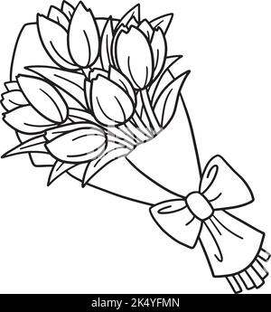 Flower Isolated Coloring Page for Kids Stock Vector