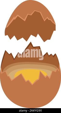 Broken egg. Cracked fresh cooking ingredient icon Stock Vector