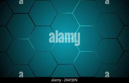 Dark green hexagon gaming abstract vector background with green colored ...