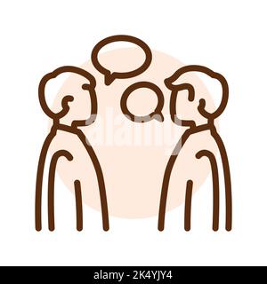 Communication with people line icon. Routine. Stock Vector