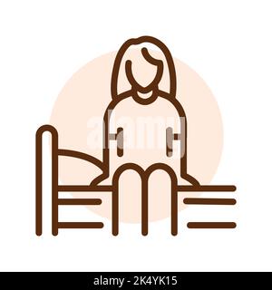 Get up black line icon. Routine. Stock Vector