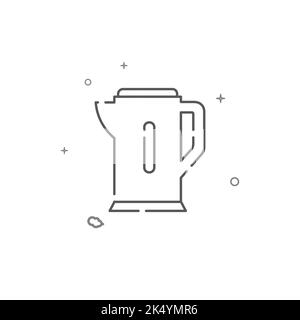 Electric kettle simple vector line icon. Symbol, pictogram, sign isolated on white background. Editable stroke. Adjust line weight. Stock Vector