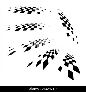 Sport flags lines silhouettes isometric Stock Vector