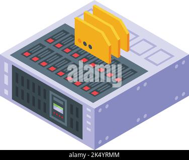 Drive data icon isometric vector. Card storage. Digital micro Stock Vector