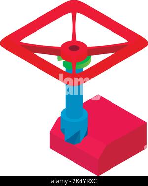 Chamfer milling icon isometric vector. Chamfer milling process and square valve. Industrial equipment, construction, manufacturing Stock Vector