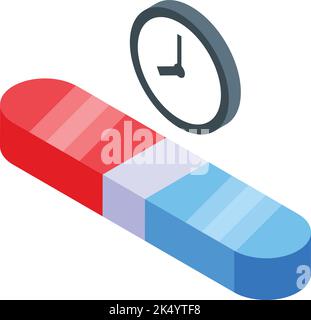 Hospitalization pill time icon isometric vector. Medical clinic. Modern care Stock Vector