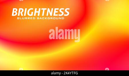 Brightness. Abstract very saturated red blurred background with laser lemon yellow curved line. Vector graphic pattern Stock Vector