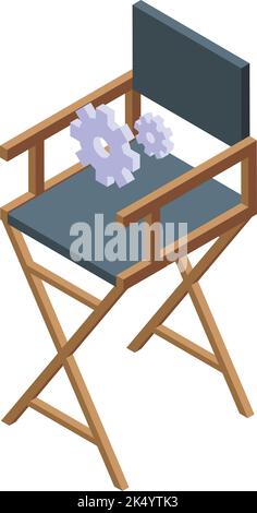 Vlogger creator chair icon isometric vector. Social podcast. Recording show Stock Vector