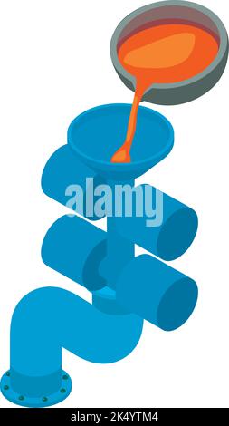 Metallurgy equipment icon isometric vector. Investment casting, connection pipe. Steel and iron industry, metallurgy Stock Vector