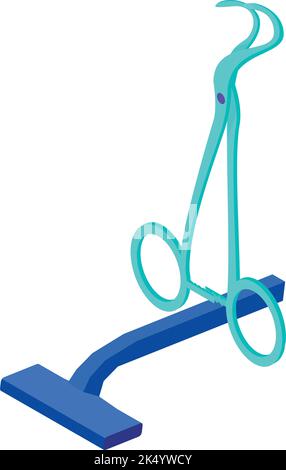 Tattoo tool icon isometric vector. Blue disposable razor and surgical instrument. Tattoo salon, instrument Stock Vector