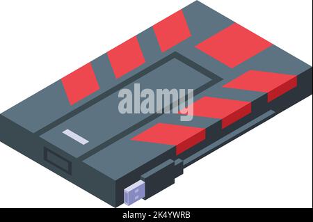 Usb ssd icon isometric vector. Data storage. Micro memory Stock Vector