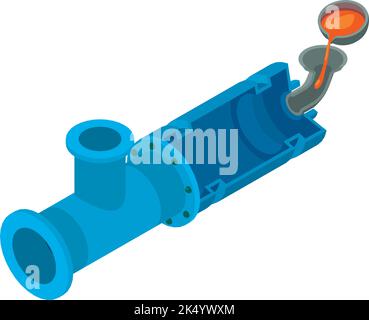 Metallurgical equipment icon isometric vector. Centrifugal casting process icon. Steel and iron industry, metallurgy, professional equipment Stock Vector