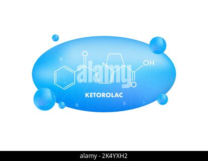 Glibenclamide concept chemical formula icon label, text font vector illustration Stock Vector