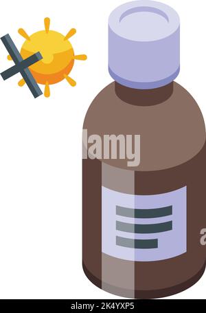 Antiviral syrup bottle icon isometric vector. Medicine virus. Health jar Stock Vector