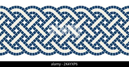 Ancient mosaic seamless pattern. Decorative antique stone ornament. Stock Vector