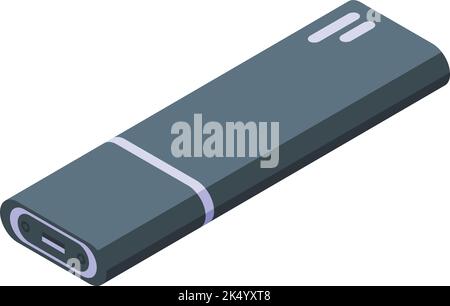 Usb flash icon isometric vector. Data card. Micro ssd Stock Vector