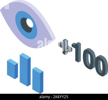 Vlogger views icon isometric vector. Mic recording. Show media Stock Vector