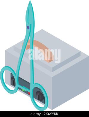 Tattoo icon isometric vector. Professional ultrasonic cleaner, medical instrument. Tattoo salon, sterilization, disinfection Stock Vector