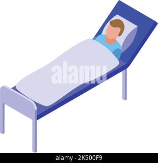 Bed hospitalization icon isometric vector. Medical healthcare. Hospital building Stock Vector