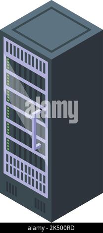 Server data storage icon isometric vector. Digital memory. Computer drive Stock Vector