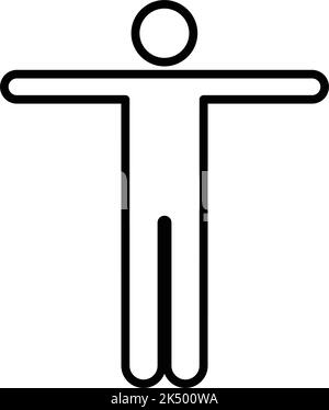 Man open arms icon vector male person with raised hands symbol in a glyph pictogram illustration Stock Vector
