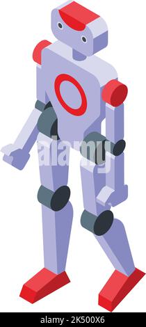 Robot research icon isometric vector. Lab science. Chemical test Stock Vector