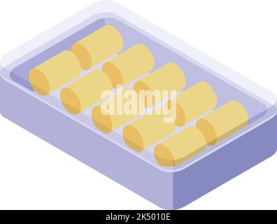 Earplugs box icon isometric vector. Ear plug. Noise protection Stock Vector