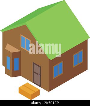 Home delivery parcel icon isometric vector. Food courier. Service online Stock Vector