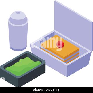 Food order icon isometric vector. Courier delivery. Driver service Stock Vector