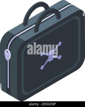 Drone bag icon isometric vector. Estate real. Military copter Stock Vector