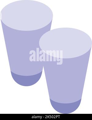 White earplugs icon isometric vector. Sleep device. Factory protector Stock Vector