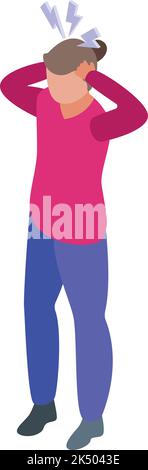 Human mute icon isometric vector. Person day. Week people Stock Vector