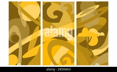 colorful postcard of bright and contrasting geometric shapes Stock Vector